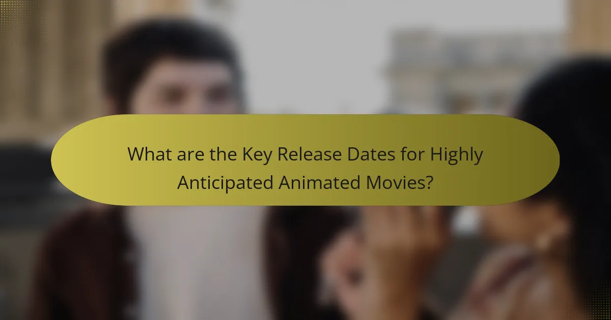 What are the Key Release Dates for Highly Anticipated Animated Movies?