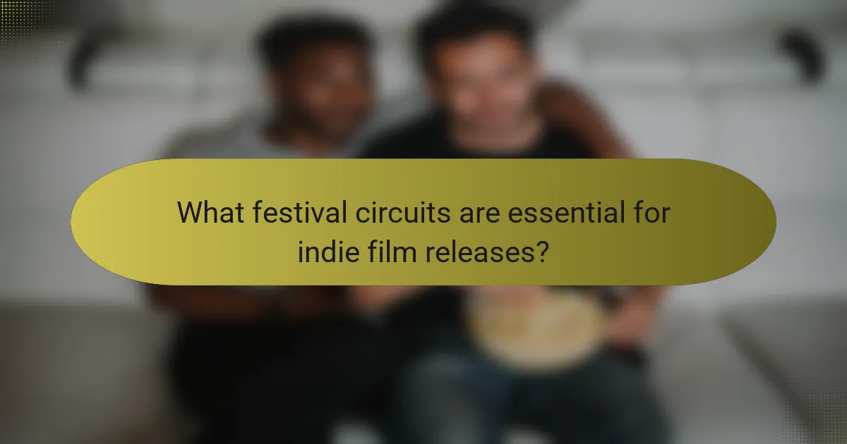 What festival circuits are essential for indie film releases?