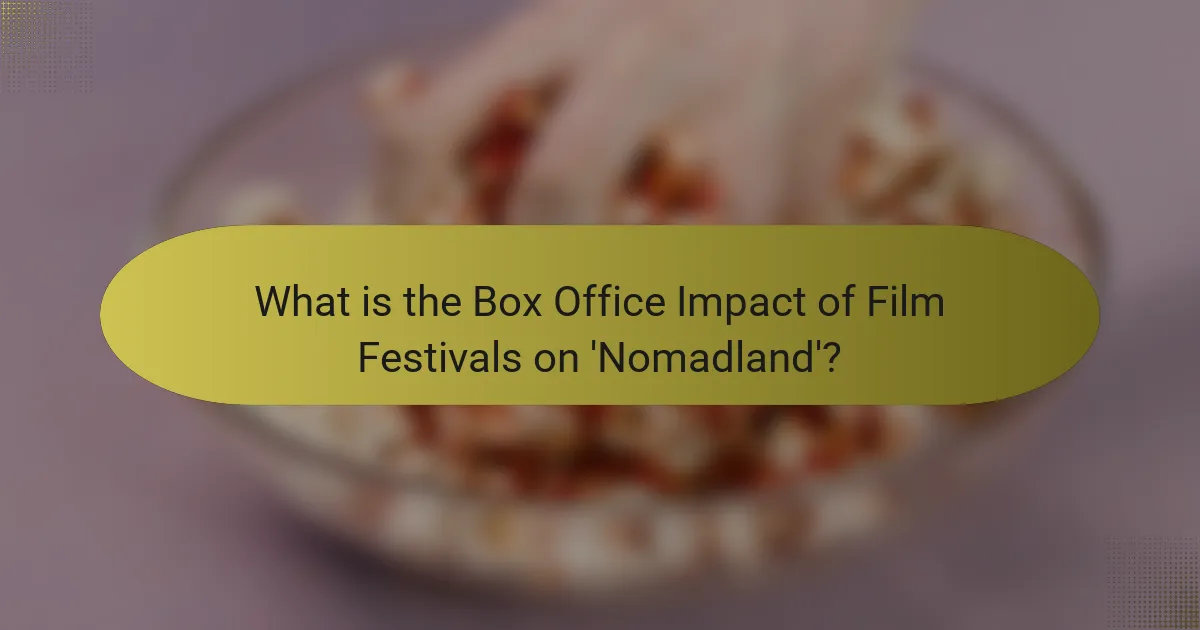 What is the Box Office Impact of Film Festivals on 'Nomadland'?