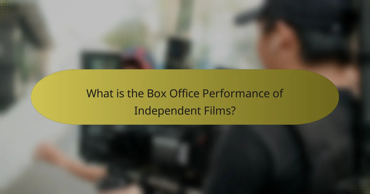 What is the Box Office Performance of Independent Films?