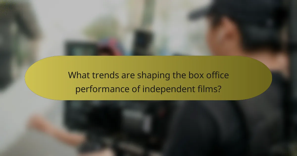 What trends are shaping the box office performance of independent films?