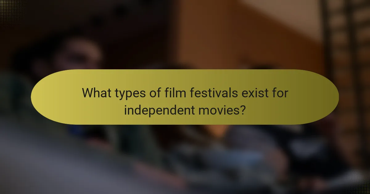 What types of film festivals exist for independent movies?